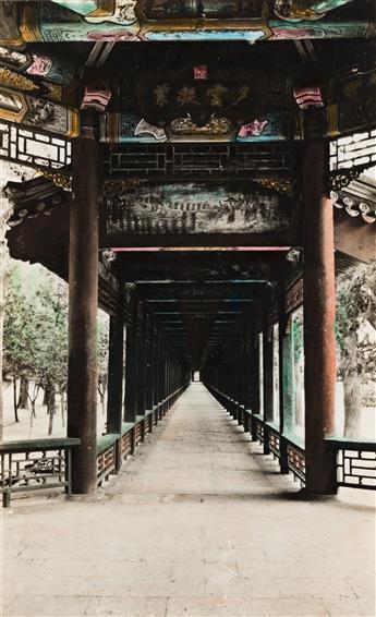 (CHINA) Group of 39 vintage photographs of Beijing and Canton by local professional photographers, many of which are expertly tinted.